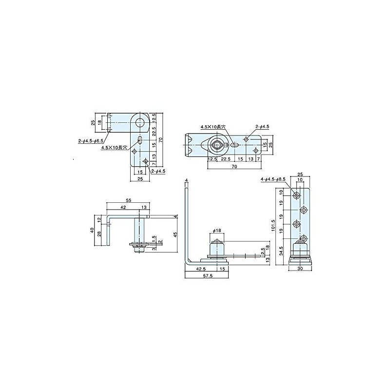 Atlas No.900-1 Center Hanging Gravity Door Hinge, Frame Mount Type,