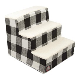 Majestic Pet 3 Step Portable Dog Stairs for Small Dogs to get on Bed Supports 250 lbs or Less – Dog Steps for High Bed with Machine Washable Cover –Pet Stairs for Cats Palette Heathered Frappe