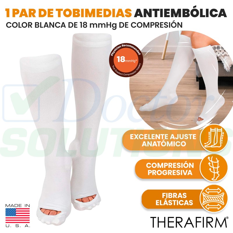 THERAFIRM | Tobimedia Antiembólica con Punta Abierta de Compresión Suave