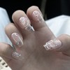 Crystal Bubble Handmade Nail Tips - Short Oval / 크리스탈