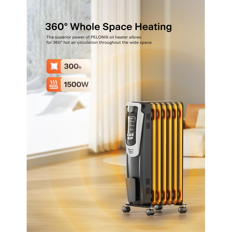 PELONIS Radiator Heater for indoor use Large Room with Remote,
