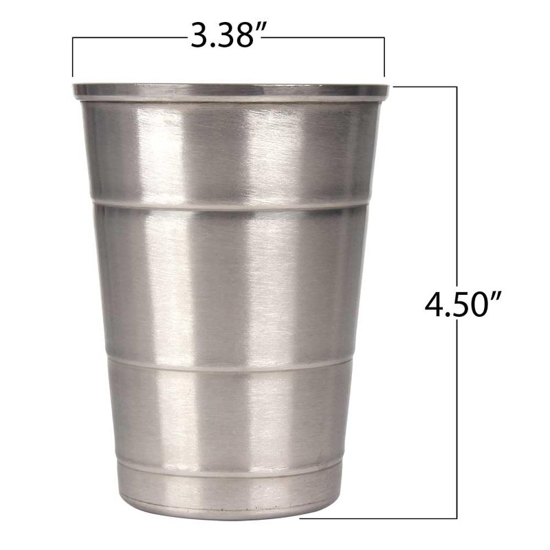 Lindy's Stainless Steel Single Wall Durable Stainless Steel Cup, 12