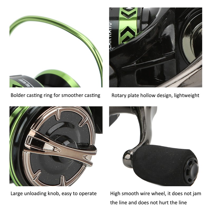 All Metal Fishing Line Wheel 45° Large Chamfer 5.2:1 Spinning