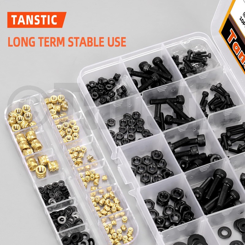 Tanstic 595Pcs M2 M2.5 M3 M4 M5 Hex Socket Head