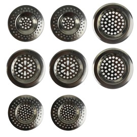 VIVIIHOO 8 Pieces Stainless Steel Sink Strainer for Sink & Shower - Hair Strainer with 90 Holes for Quick Drainage, Sink & Bathroom Drain Filter, Easy to Clean Sink Strainer