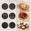 Mini Waffles Maker with 6 Removable Plates, 3 in 1