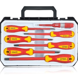 7 Piece Insulated Screwdriver Set R'deer Industrial Level 1000v Cr-V Magnetic Slotted Phillips Electrician Tool Kit