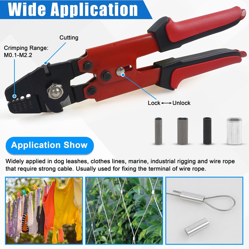JSHANMEI Fishing Crimping Tool Heavy Duty Crimper Pliers with Crimp