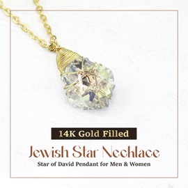 Ardonn Star of David Necklace for Women and Men - 14K Gold Filled Jewish Star Necklace -Israel Necklace