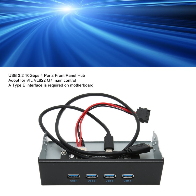 USB 3.2 Front Panel Hub 5.25in 4 Ports 10Gbps Stable