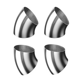 YONYONICE 4Pcs OD 2 Inch 45 Degree SS304 Stainless Steel Bend Tube Exhaust Elbow Pipe for automotive exhaust modification or stair handrail, silver polish，Exhaust System 2" Piping.