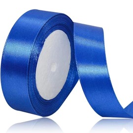 Gift Ribbon Blue 25 mm Wide, 23 Metres Satin Ribbons Royal Blue Fabric Ribbon Crafts, Wedding Decoration, Christmas, Hair Bows, Bouquets, Birthday and Gift Packaging