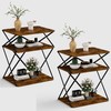 IRCPEN 3-Tier End Table Set of 2, Narrow Side Table,
