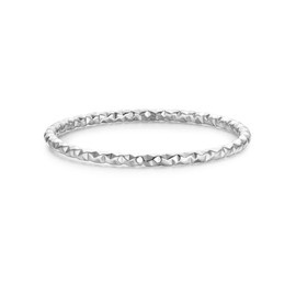 Eastside Damen Ring aus Edelstahl silber Bandring Edelstahlring Stapelring gemustert