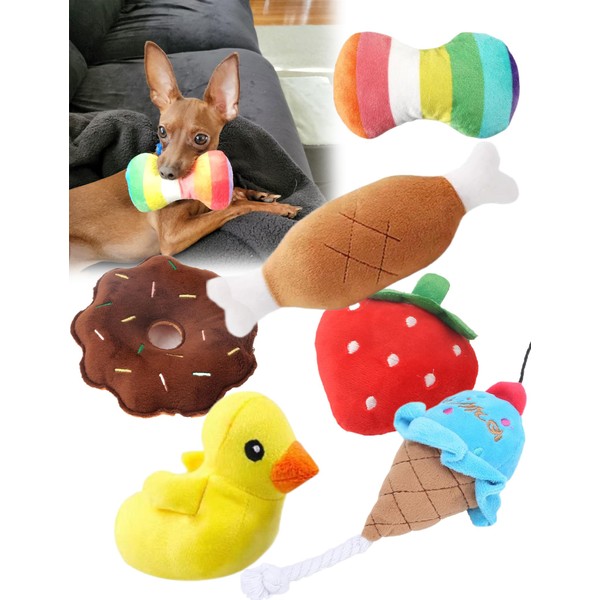 Puppy Toys 6-Pack Deluxe Set - Chew, Teething, Squeaky, and