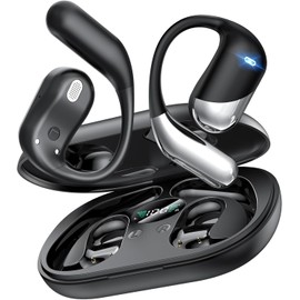 Paekole - Auriculares de traducción AI, conducción ósea sobre la oreja con gancho ergonómico para la oreja, auriculares Bluetooth 6.1 con pantalla digital, tiempo de reproducción de 60 horas, impermeable IP55, comodidad para ciclismo, correr, entrenamiento