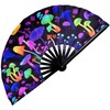 Nydotd UV Glow Rave Fan Large Handheld Folding 13 Inch