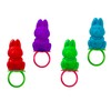 Fruidles Easter Bunny Candy Rings, Assorted Colors Hard Candy, Individually