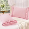 RUDONG M Ruffled Pillow Cases Set of 2, Standard Microfiber