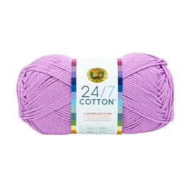 Lion Brand Yarn 24/7 Hilo de algodón, orquídea