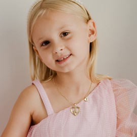 BRIJEWLIC Unicorn Gifts for Girls Necklaces, Gold Heart Initial Necklaces for Girls Toddler Necklace Unicorn Necklace for Girls Kids Necklace Letter N Initial Necklaces for Teen Girls Unicorn Jewelry