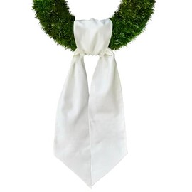 Wedding Wreath Sash for Front Door, White Burlap Sash Baby Shower Wreath Accessories for Home Birthday Decorations