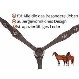 AMKA Portuguese Breastplate Brown with Silver Ornaments and Fittings