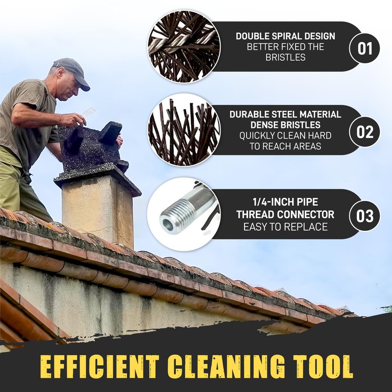5” Round Poly Chimney Brush | Heavy-Duty Cleaning Head with