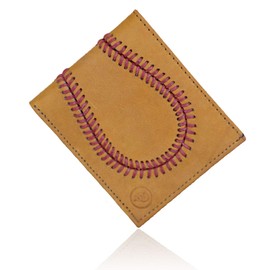 Genuine Brown Baseball Gove Leather Bifold Wallet for Men