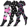 CHARMKING 3 Pairs Thigh High Compression Socks for Women and