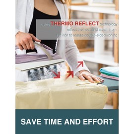 SUNKLOOF Extra Wide Ironing Board Cover and Pad,18X49 Reflective Silicone Ironing Board Cover, Resist Scorching and Staining,4 Fasteners, Elastic Edges, Protective Scorch Mesh Cloth,18X49in Blue