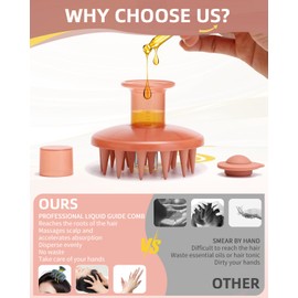 BEAUTLOHAS. Hair Oil Applicator Brush, Scalp Oil Applicator Hair Oil Dispenser Hair Growth Oil Comb with Silicon Massage TeethScalp Oil Applicator for Scalp Hair Oiling Applicator with Massage Balls