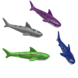 Xrten Set of 4 Pcs Underwater Game Diving Shark Toys, Pool Water Toys Set for Training Kids