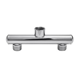 Double Shower Head Manifold Brushed Nickel