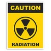2 x 10cm Caution Radiation Sign Vinyl Stickers - Warning