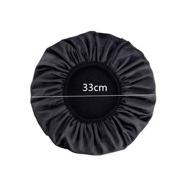 CAASFOOY Bonnet Waterproof Shower Cap, Triple Layer Reusable Shower Cap for Women Spa Salon Shower Cap Turban Hat for Women Girls Grooming Black