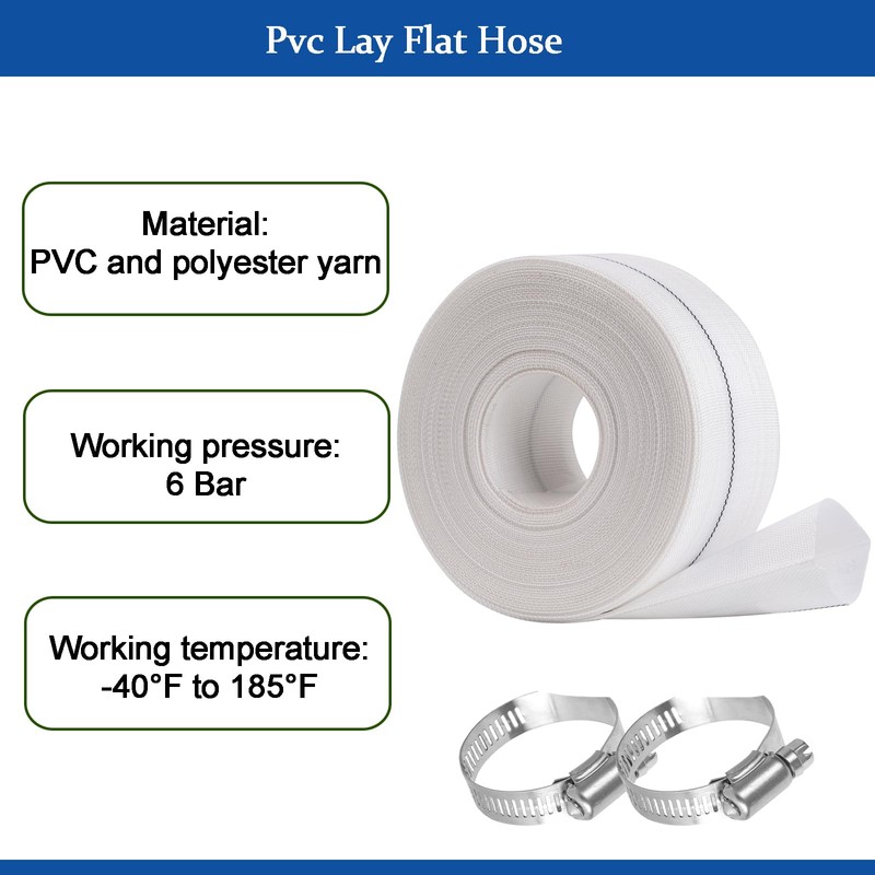 Eastrans 3IN x 100FT Pool Backwash Hose, Heavy Duty Flat