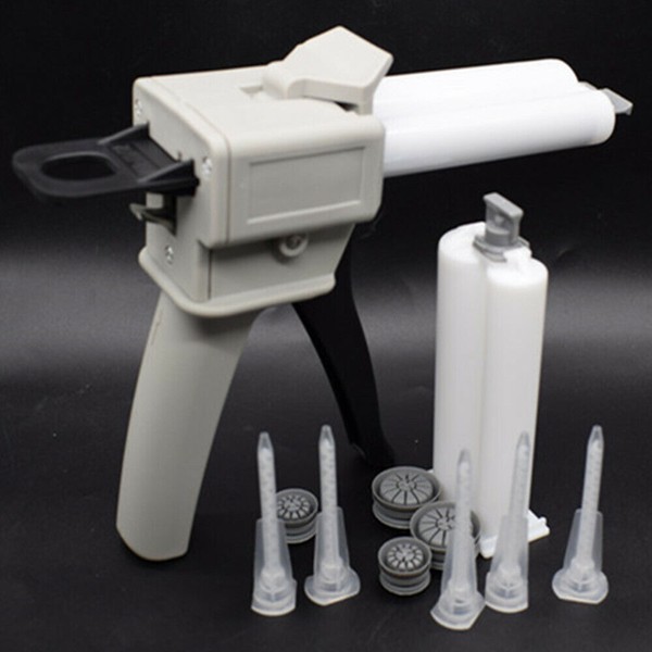 1:1 2:1 50ml Dispensing Gun + 5x 1:1 Epoxy Nozzles Tip + 2x 50ml 2:1 Carrtridges