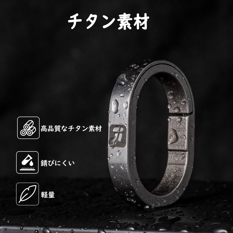 TIMULTI Titanium Key Chain Key Ring Large Size Carabiner Ring