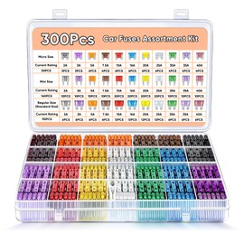 300 Pcs Car Fuses Assorted Kit with Puller - 160 Mini Blade Fuses + 90 Standard + 50 Micro Fuse - Automotive Fuse Box Set for Cars, RVs, Trucks, Motorcycles (2A 3A 5A 7.5A 10A 15A 20A 25A 30A 35A 40A
