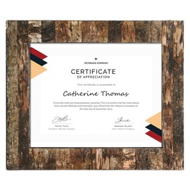 Eosglac Rustic 8.5x11 Wooden Picture Frame, Handmade with Real Birch Bark, Photo Frame Natural