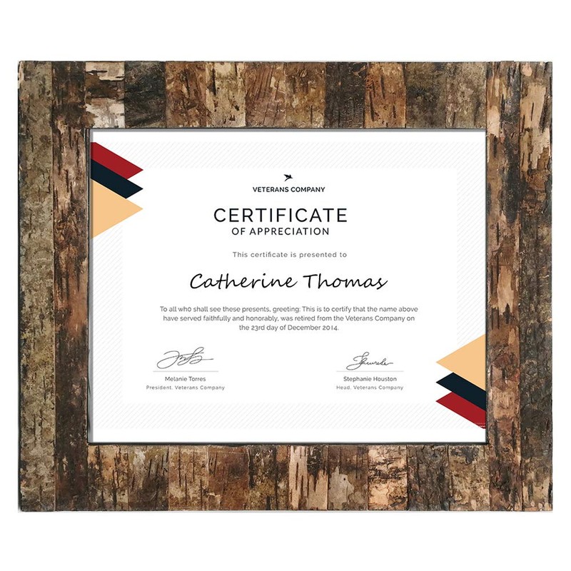 Eosglac Rustic 8.5x11 Wooden Picture Frame, Handmade with Real Birch