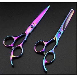 Barber Scissors Professional 6.0 inch Purple Cutting Shears thinning Barber Cut Hair Scissors Style Salon Hairdressing Scissors Set