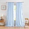 ZJDECOR Buffalo Plaid Ruffle Curtain Panels 90 Inches Long,Baby Blue