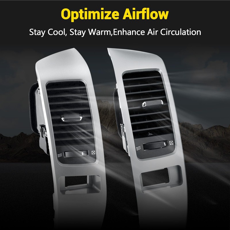 2pcs Center A/C Dash Air Vent Trim Panel With Grille,