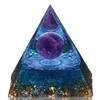 Hopeseed Orgone Pyramid for Positive Energy, Orgonite Natural Amethyst&Aquamarine Healing