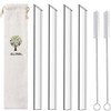ALINK Reusable Glass Boba Straws, 14mm Extra Wide Clear Smoothie
