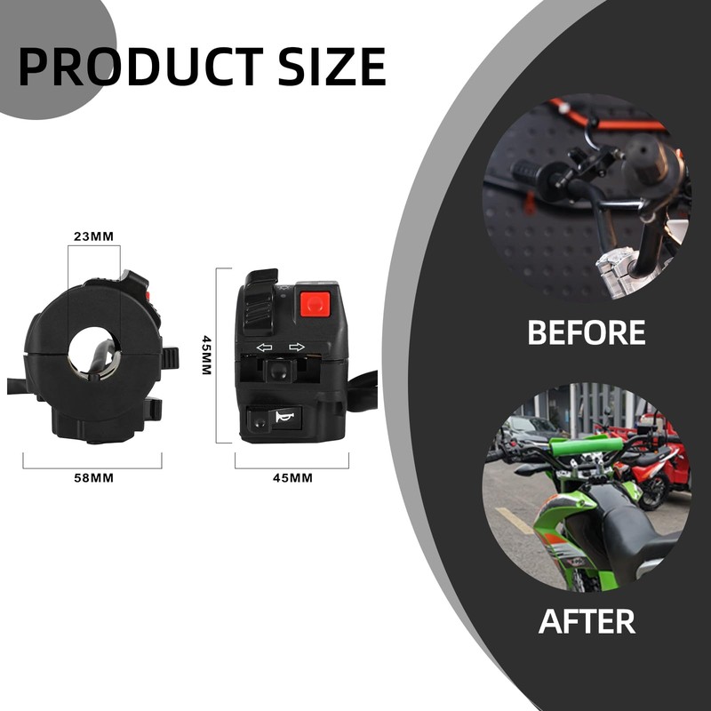 BAOUFF Dirt Bike Handlebar Switch for Hawk 250,Left Electric Motorcycle