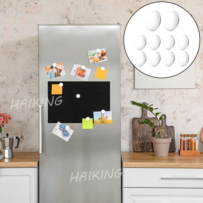 HAIKING Shower Curtain Magnets, 10 PCS White Round Plastic Covered