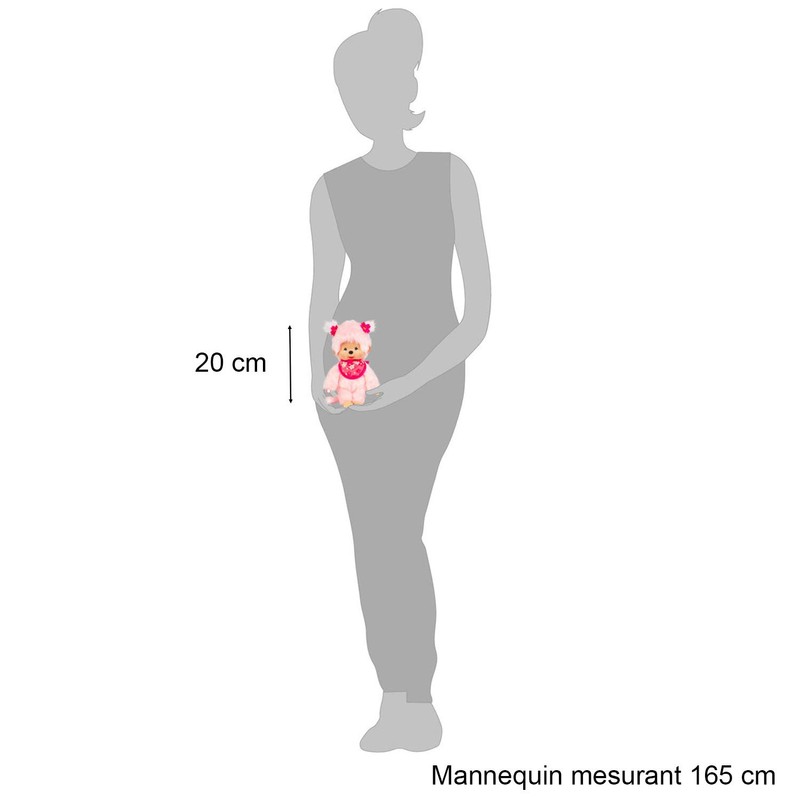 Monchhichi 24289 20 cm Pink Sakura Girl Doll